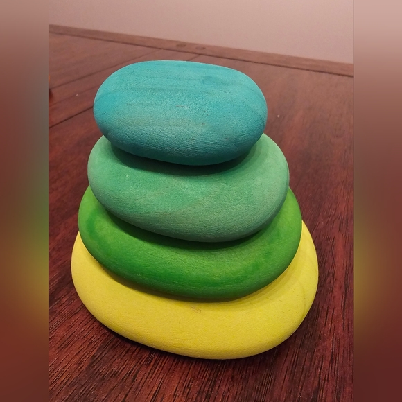 Set of 3 wooden stacking pebbles - Picture 4 of 7